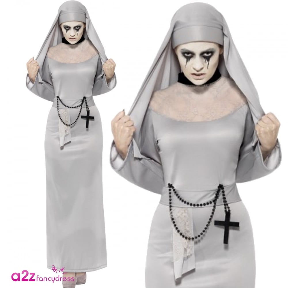 Women Adult Sexy Gothic Nun Mother Superior Ladies Halloween Fancy Dress Costume Ebay 5337